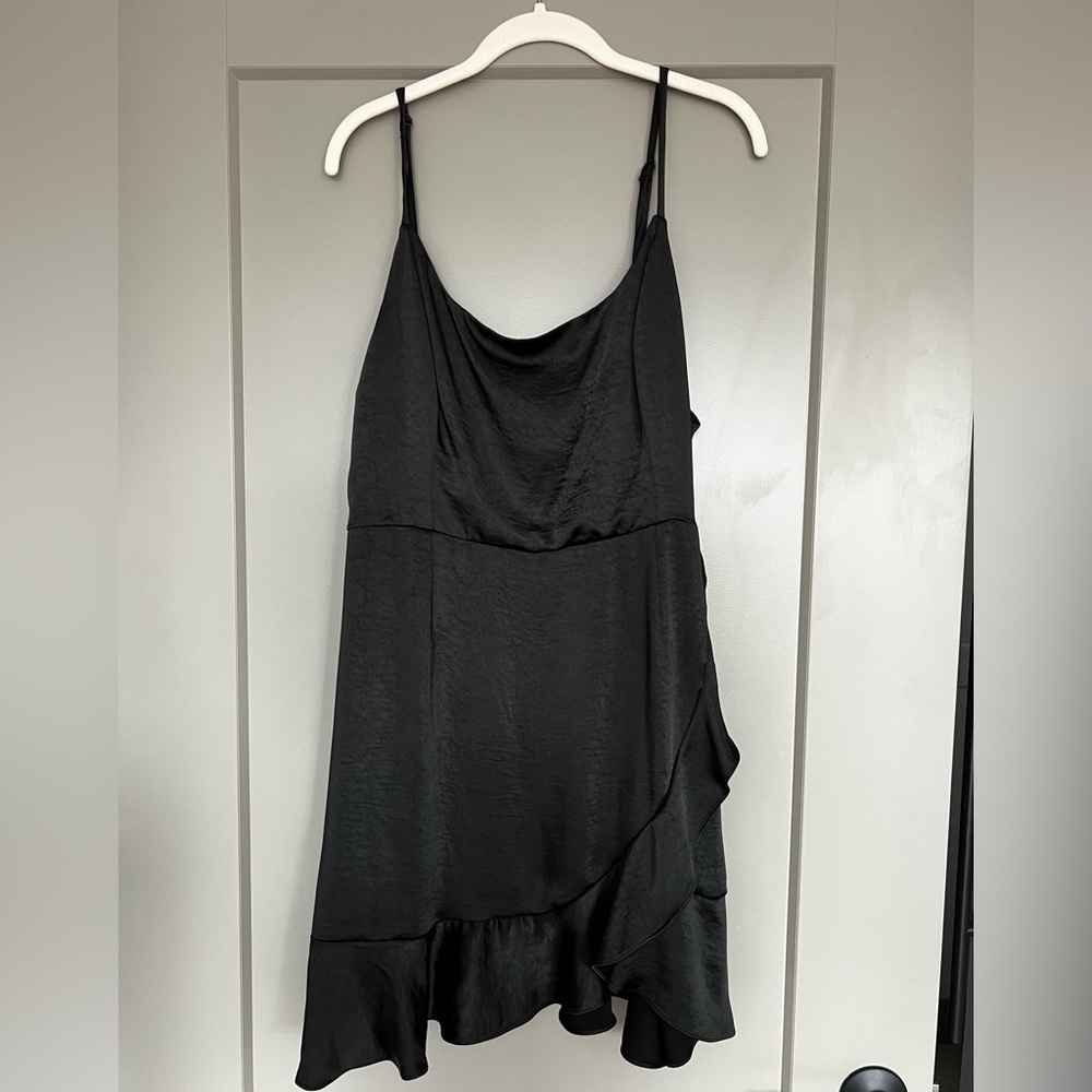 Black mini slip dress